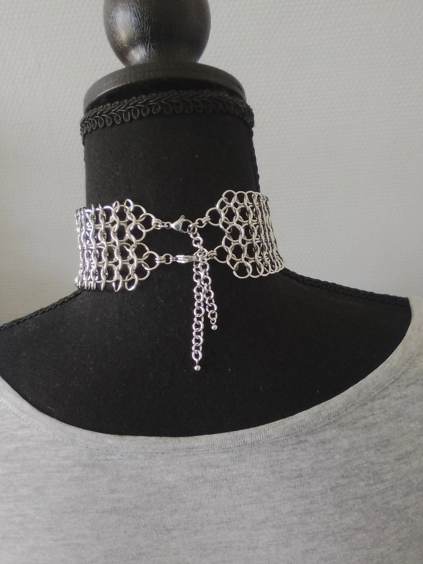 Colar choker XL decote "lacinhos" corrente europeia – photo 3